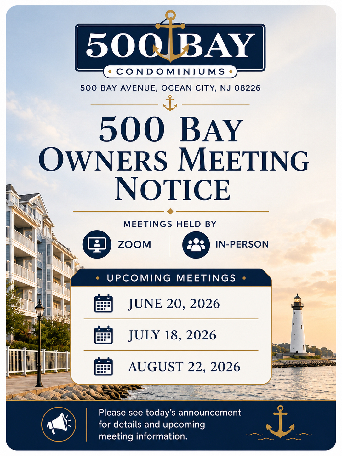 500 Bay Owners Meeting Notice